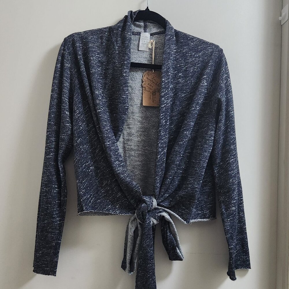 NATURAL LIFE Reversible Tie-Front / Wrap-Around Cardigan Sweater